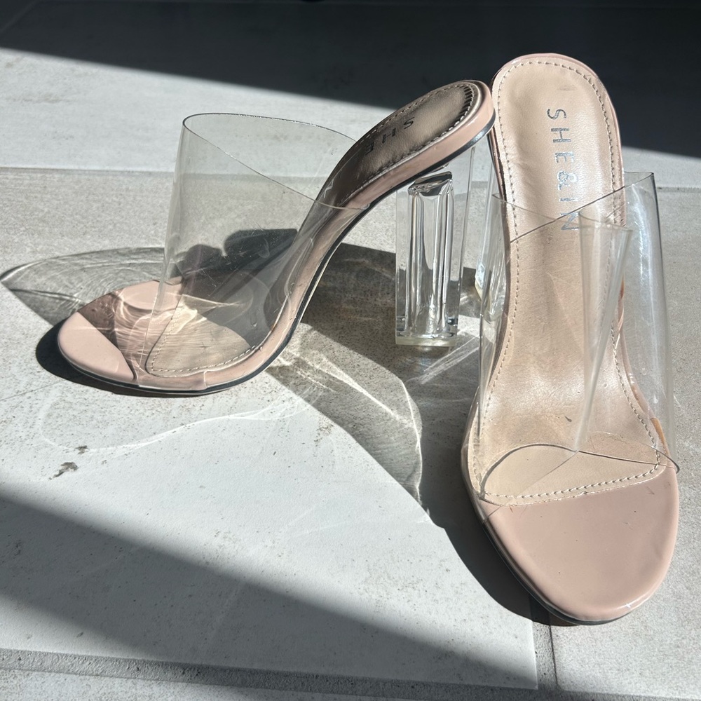 SHEIN Cream Heels with Sleek Stiletto Design